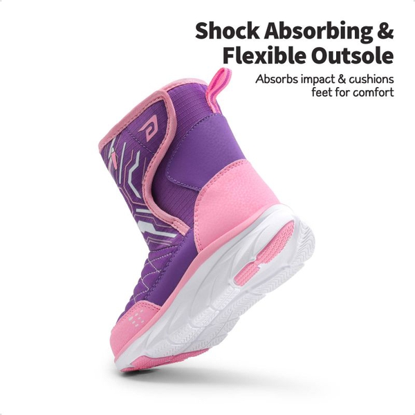 Kids Mid-Calf Lightweight Snow Boots  - PURPLE-PINK - 4